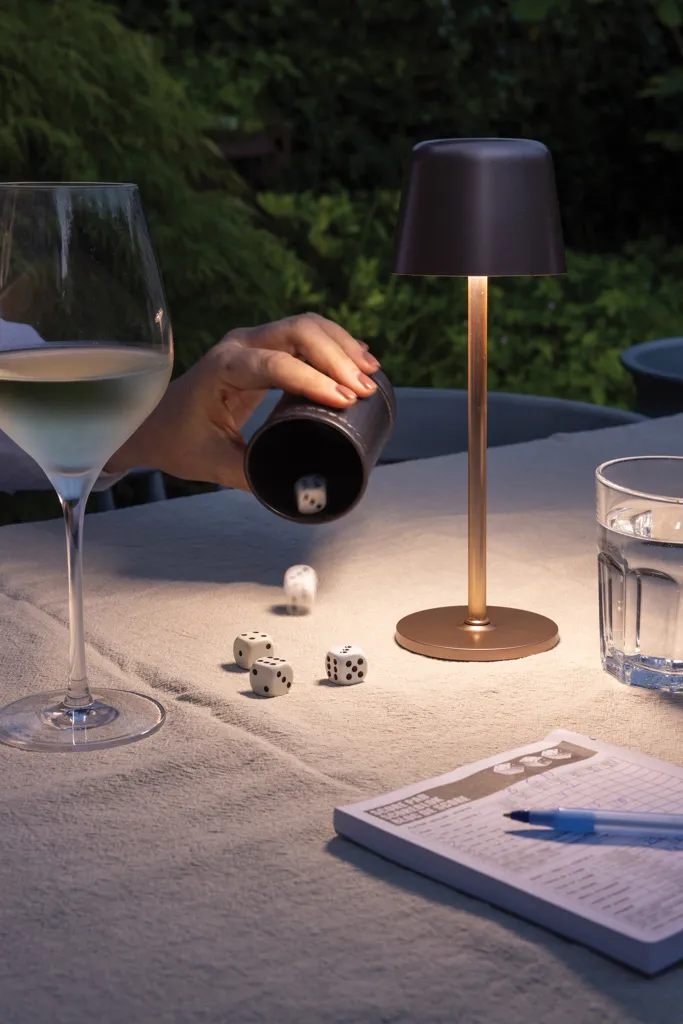 Zenic USB Tischleuchte aus RCS recyceltem Kunststoff, Bronze – Bild 7