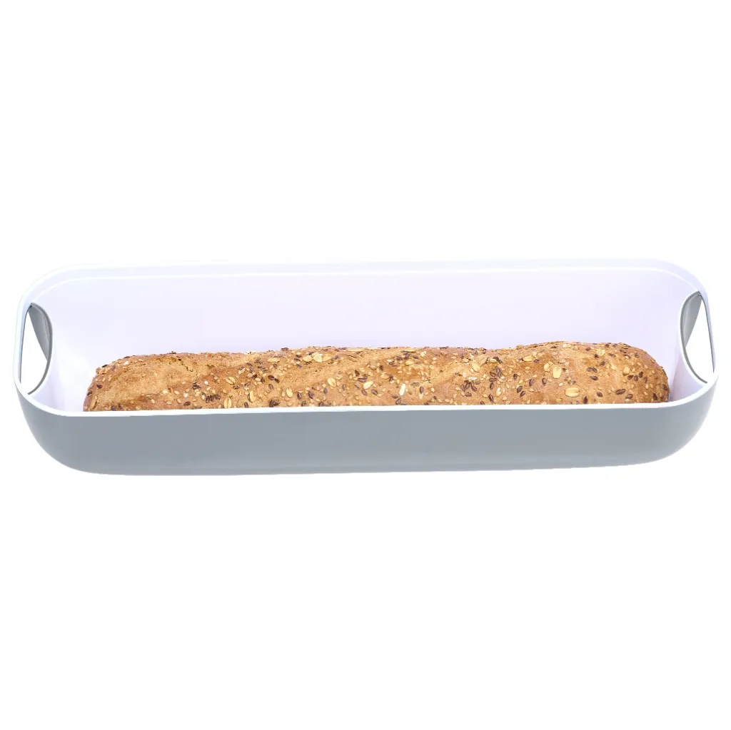 ALPINA Brotkasten mit Deckel und Schneidebrett, Grau – Bild 3