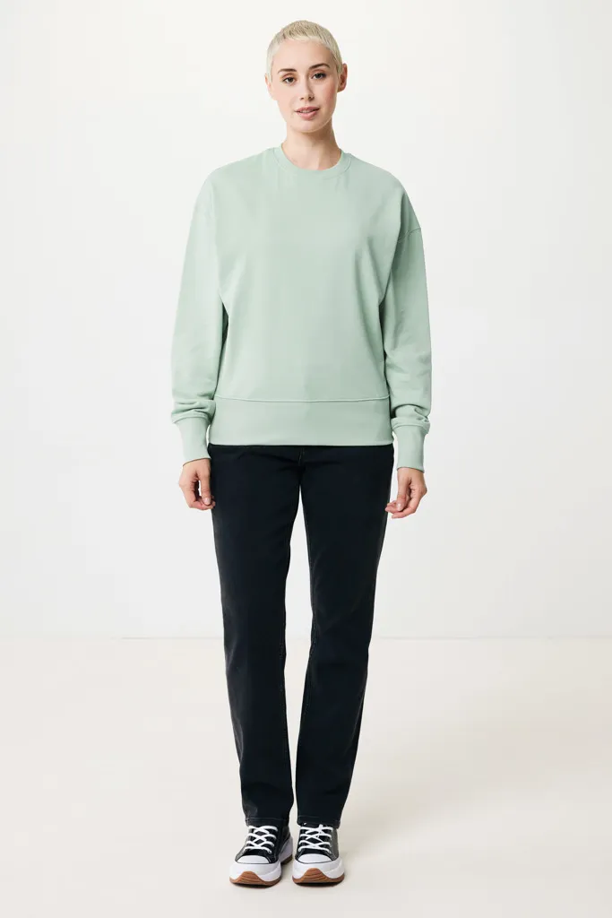 IQONIQ Kruger Relax-Rundhals-Sweater aus recycelt. Baumwolle, Iceberg green – Bild 4