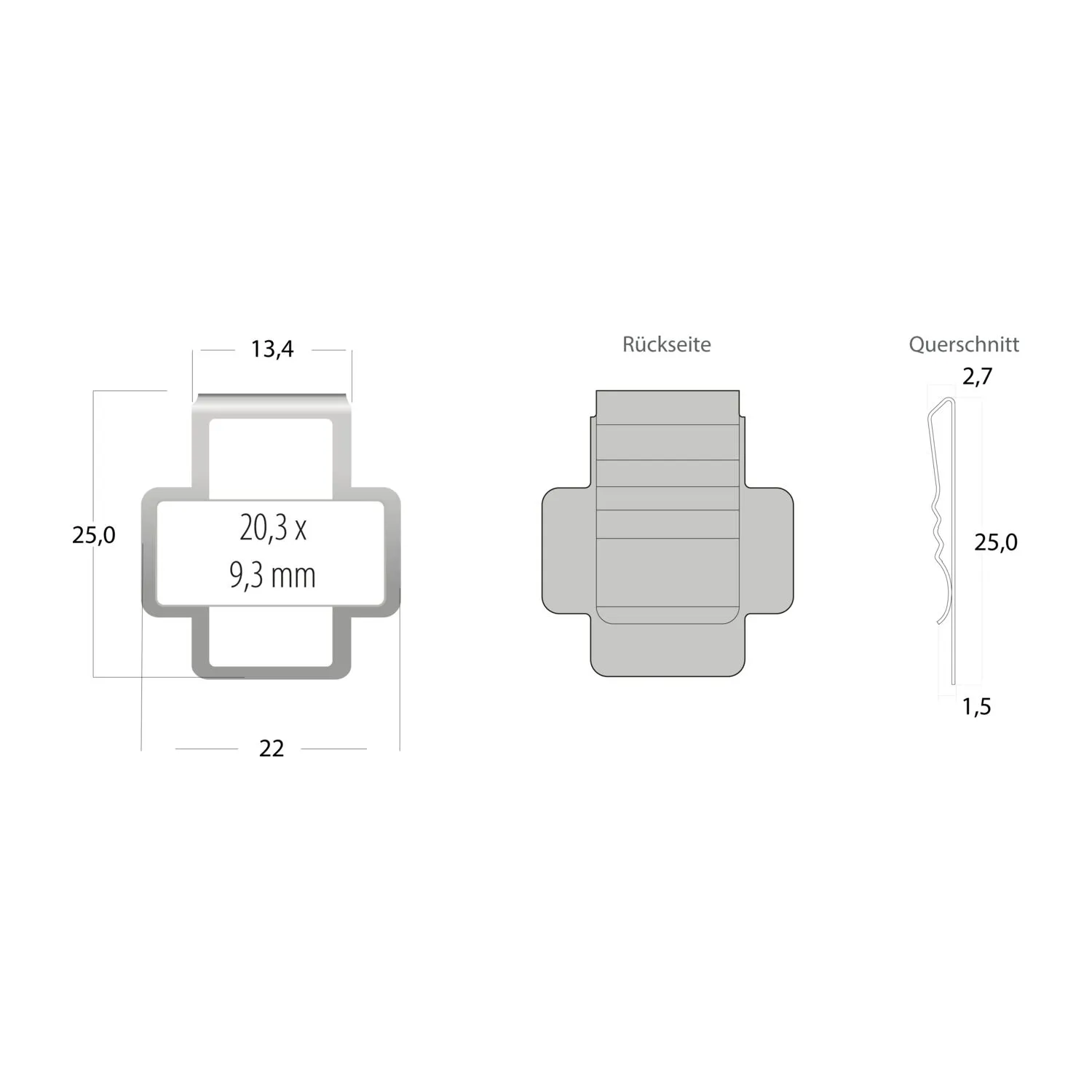 ROMINOX® Mehrweg-Büroklammer Shape Clip, 9 Varianten, idealer Mailingartikel für Dokumente, bis zu 18 Seiten Klemmkraft, silber – Bild 6