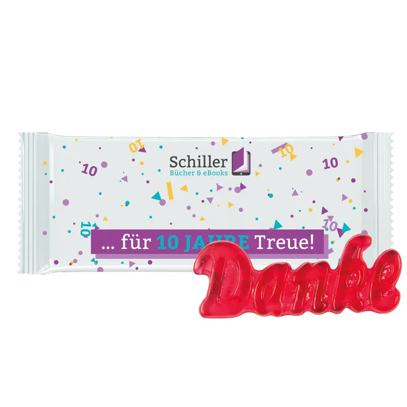 Trolli Fruchtgummi "Danke", Folie weiß, weiß