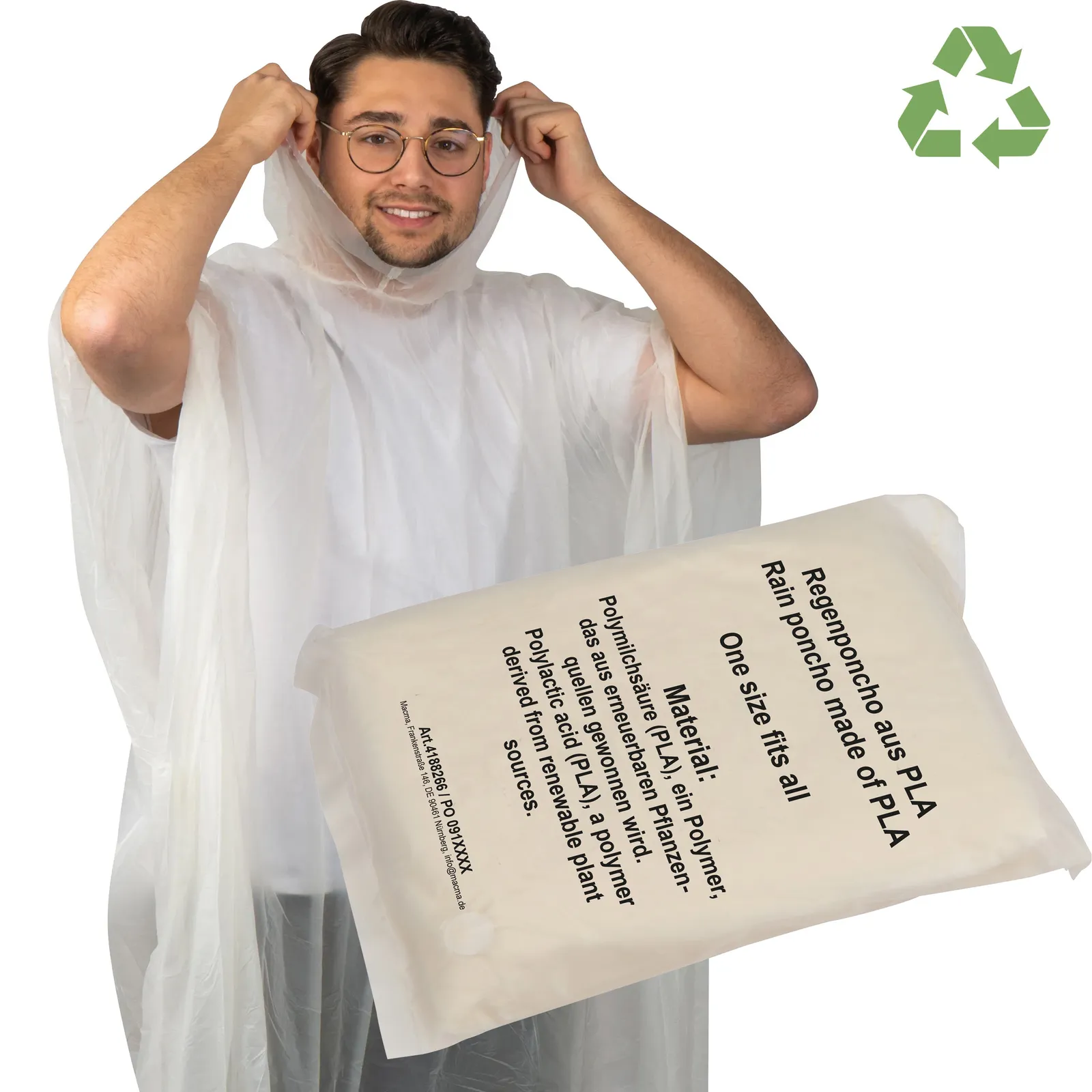 Kompostierbarer Regenponcho Fleurus