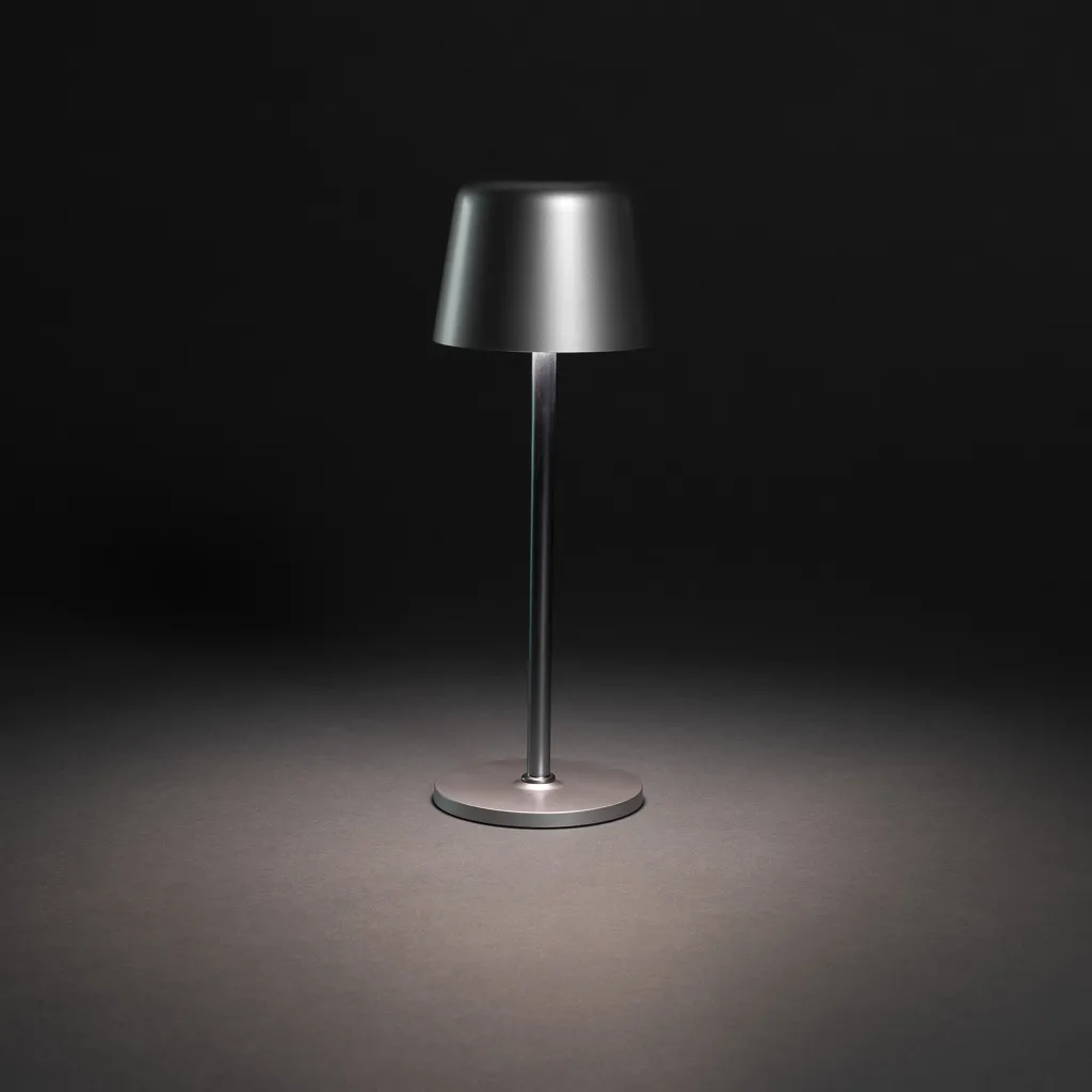 Zenic USB Tischleuchte aus RCS recyceltem Kunststoff, silber – Bild 4