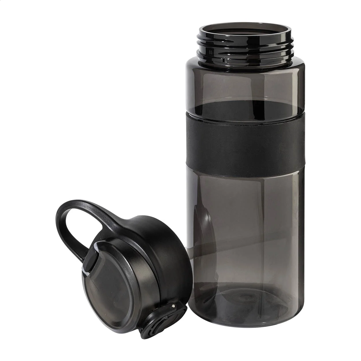 RPET Trinkflasche Fitgrip, schwarz – Bild 4