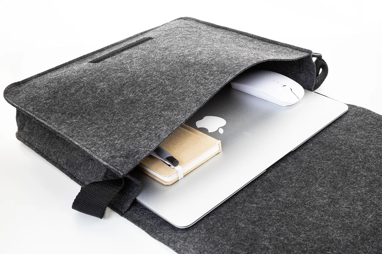 Umschlagtasche Refelt Courier aus RPET-Filz, dunkelgrau – Bild 4