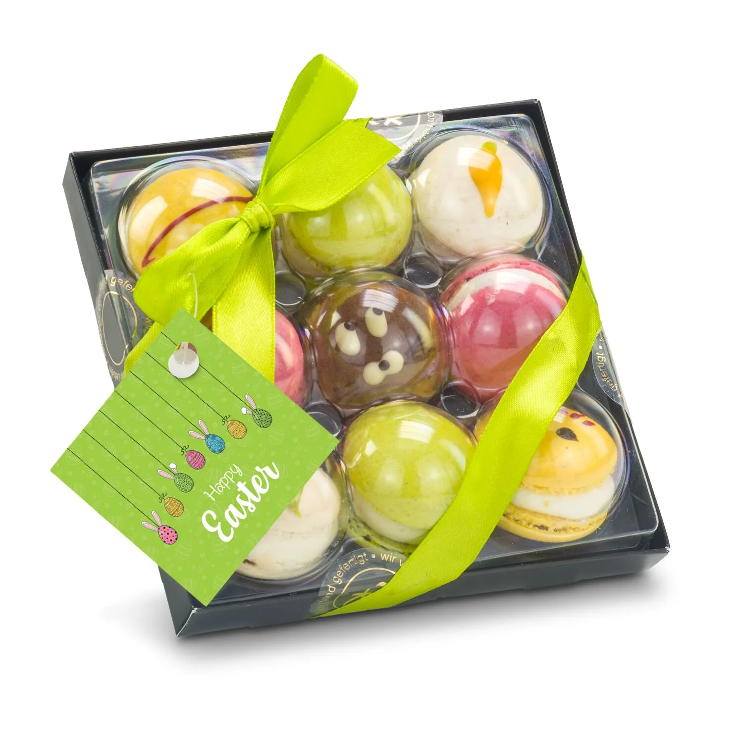 Geschenkartikel / Präsentartikel: Bunte Oster-Macarons, 90 g, grün – Bild 7