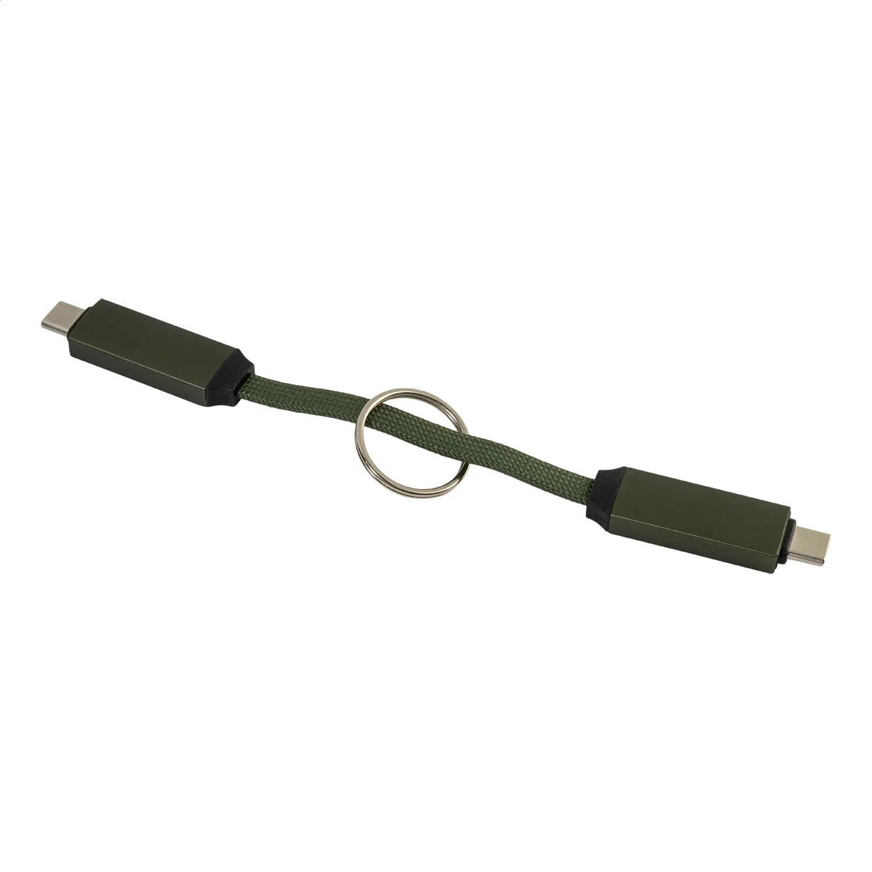 Schlüsselanhänger Keycab mit 60W USB-C-Kabel, dunkelgrün – Bild 2
