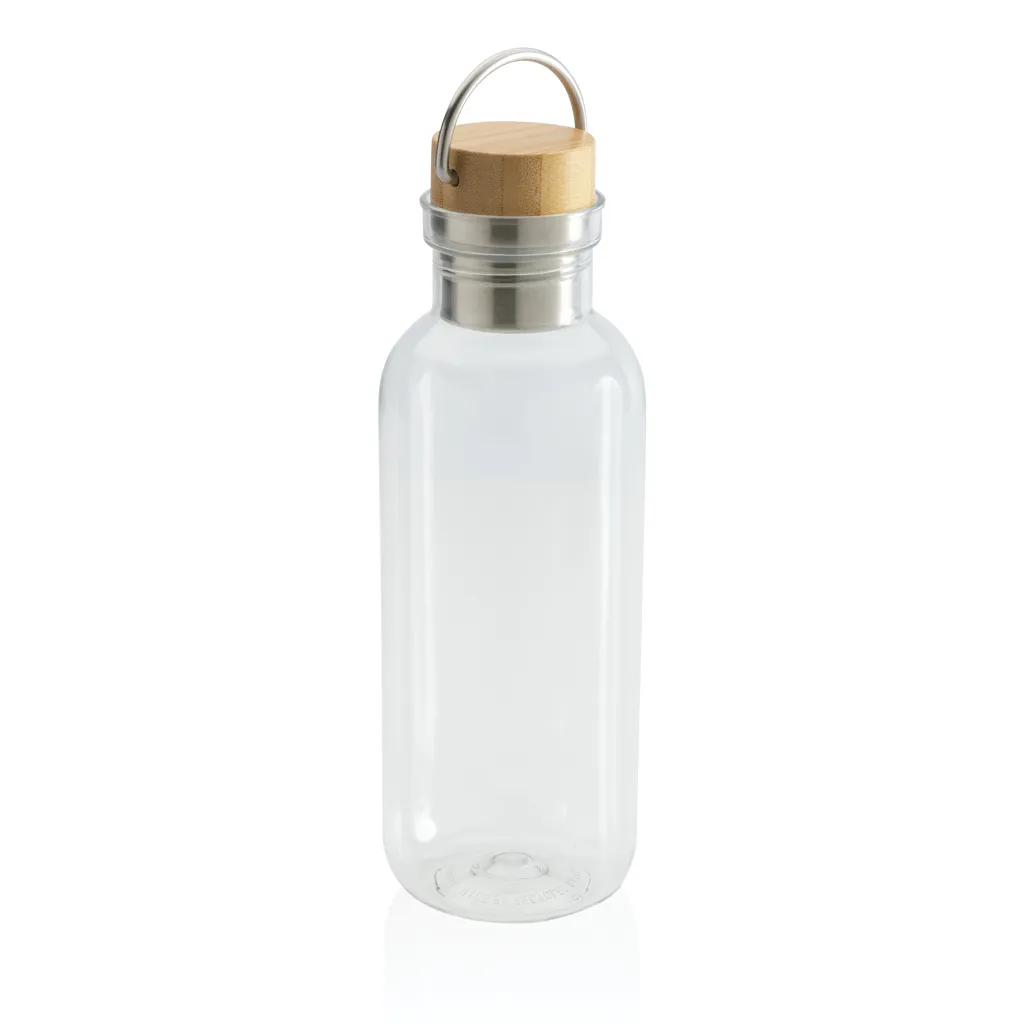 RCS rPET Flasche with Bambusdeckel und Griff, transparent – Bild 4