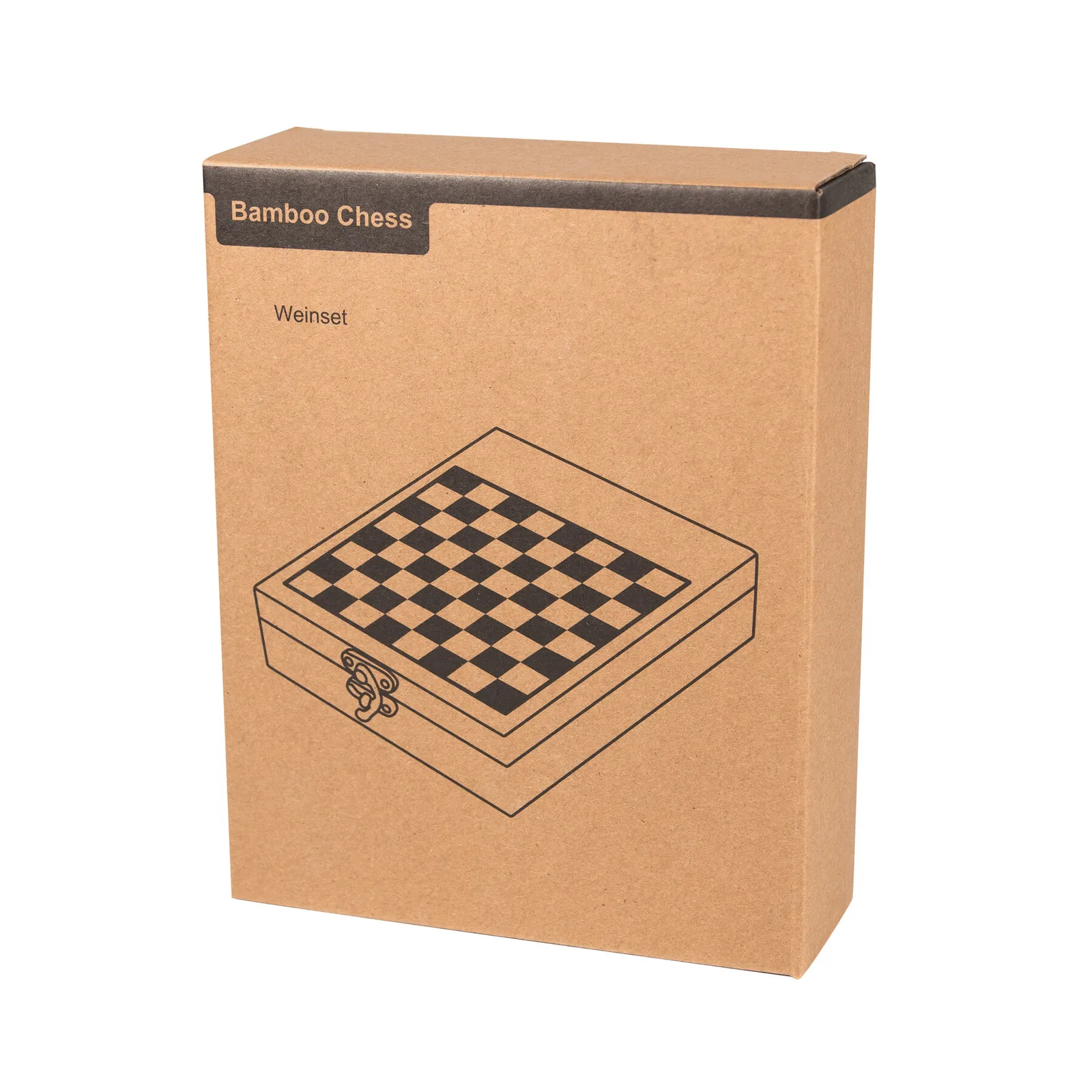BAMBOO CHESS - Weinset mit Schachspiel braun, braun – Bild 9