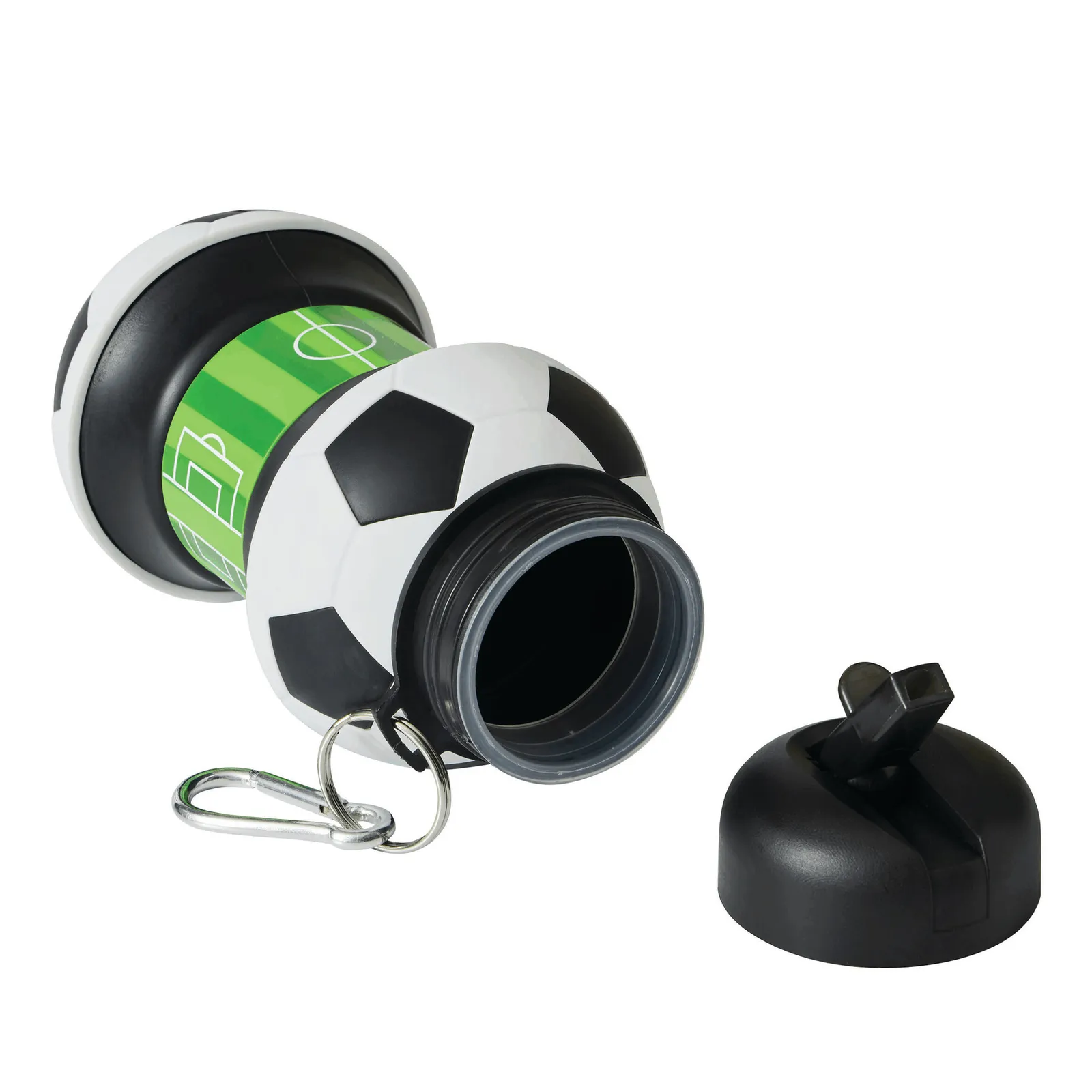 SOCCERMATE - Faltbare Trinkflasche schwarz, weiß, schwarz, weiß – Bild 3