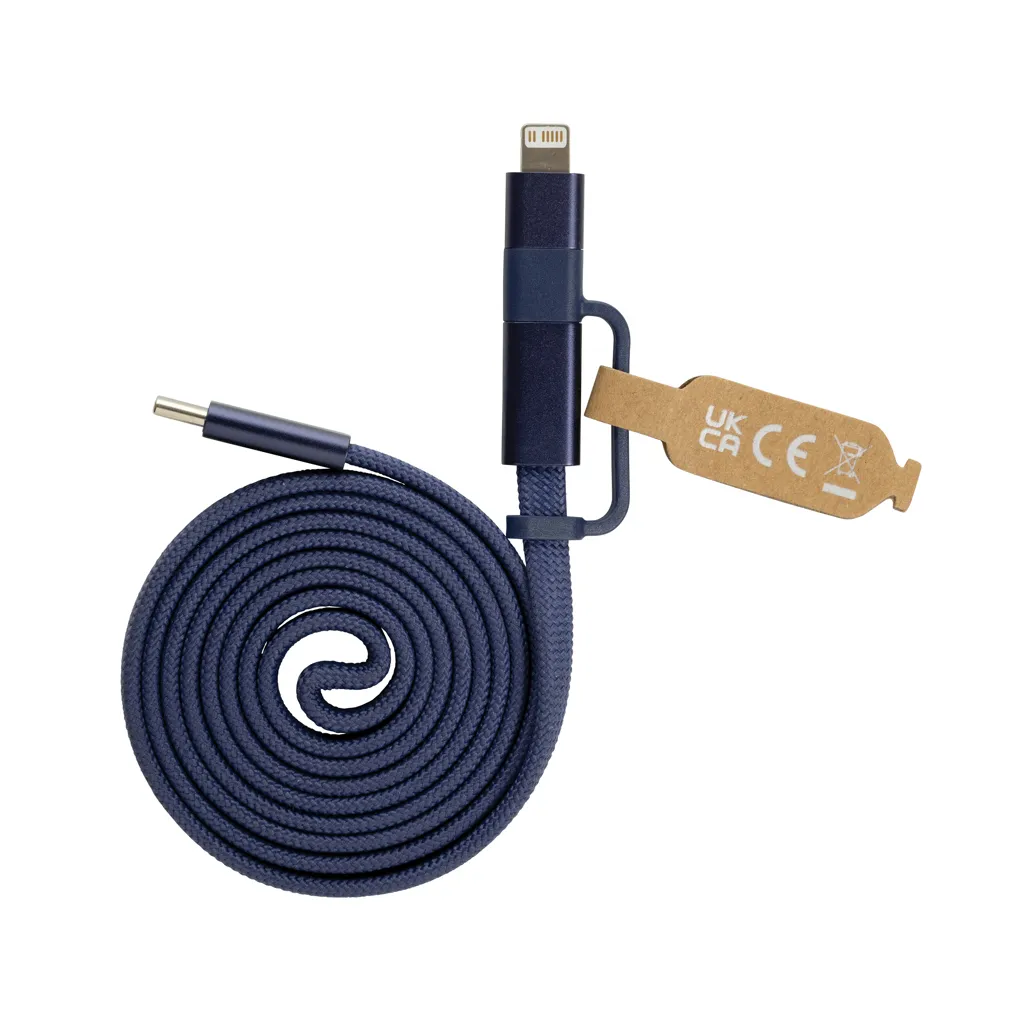 Arc ultradünnes 60W 2-in-1 Magnetkabel, blau – Bild 2