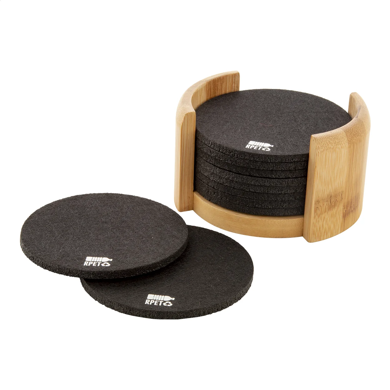 RPET Untersetzer-Set Chiang, schwarz, natur – Bild 2