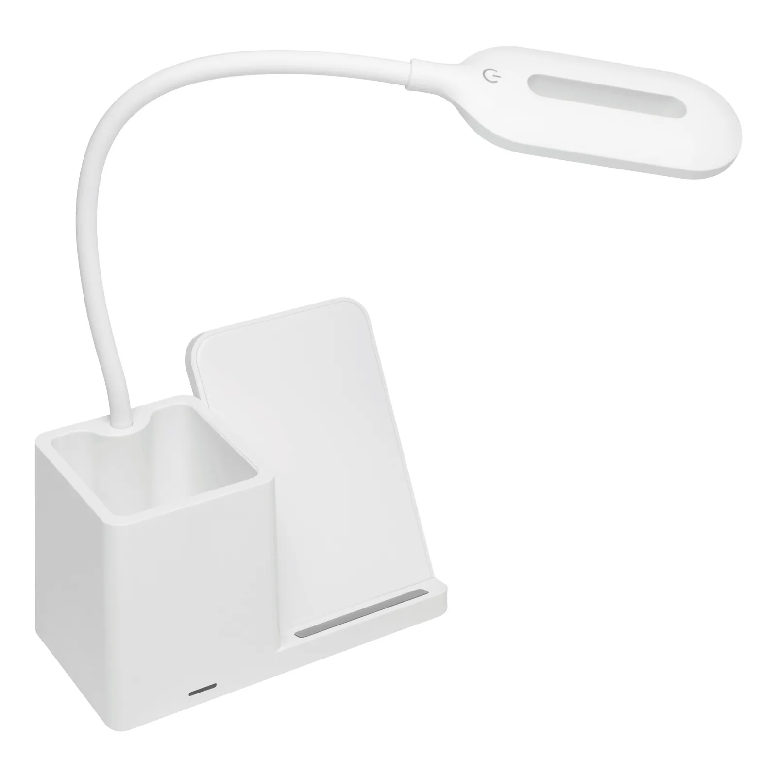 LIGHT & CHARGE - Schreibtischlampe mit Ladestation weiß, weiß – Bild 3
