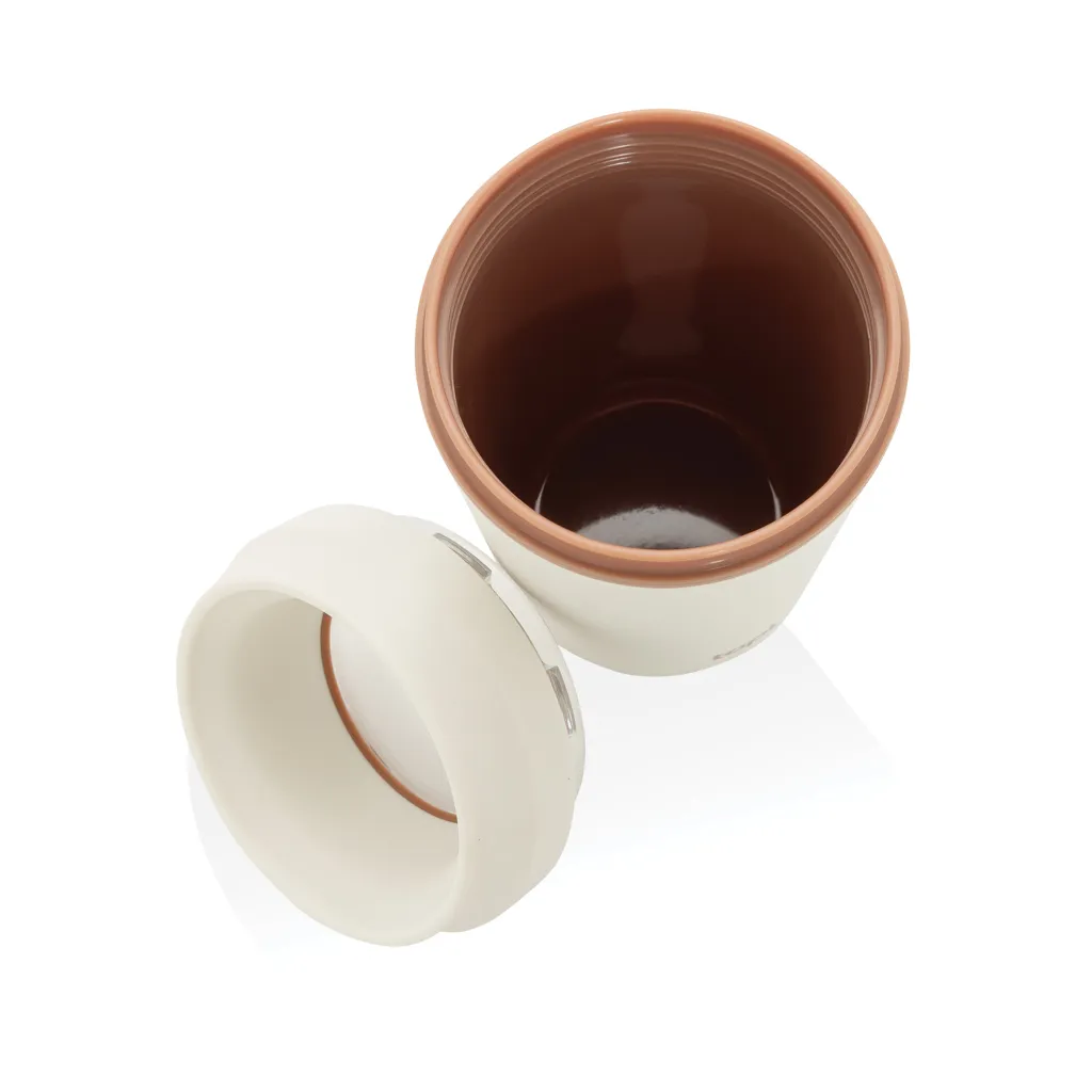 Topl-Becher aus rec. Kunststoff mit 360-Grad-Deckel 354ml, weiß – Bild 4