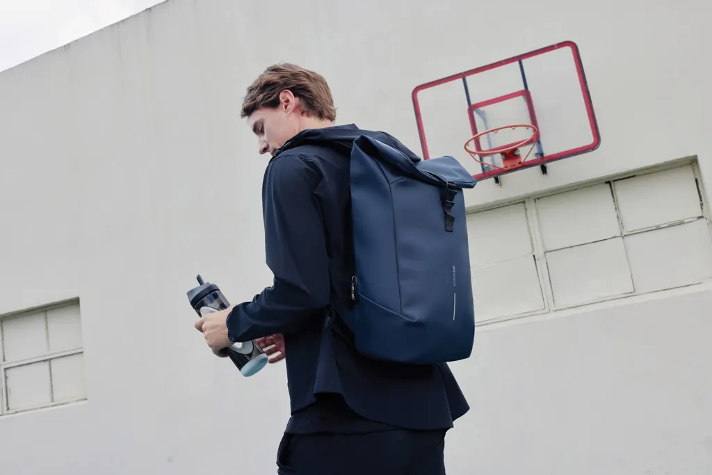 Urban wasserabweisender Flap-Top Rucksack, navy blau – Bild 23