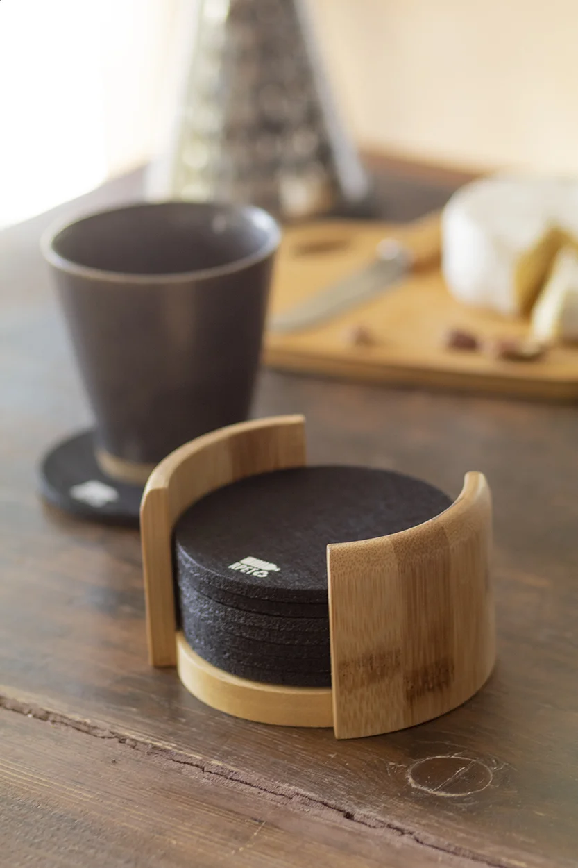 RPET Untersetzer-Set Chiang, schwarz, natur – Bild 5