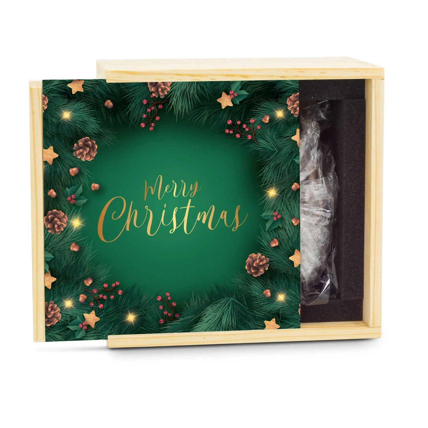 Geschenkset / Präsenteset: Baumkuchen in Holzbox, grün – Bild 4