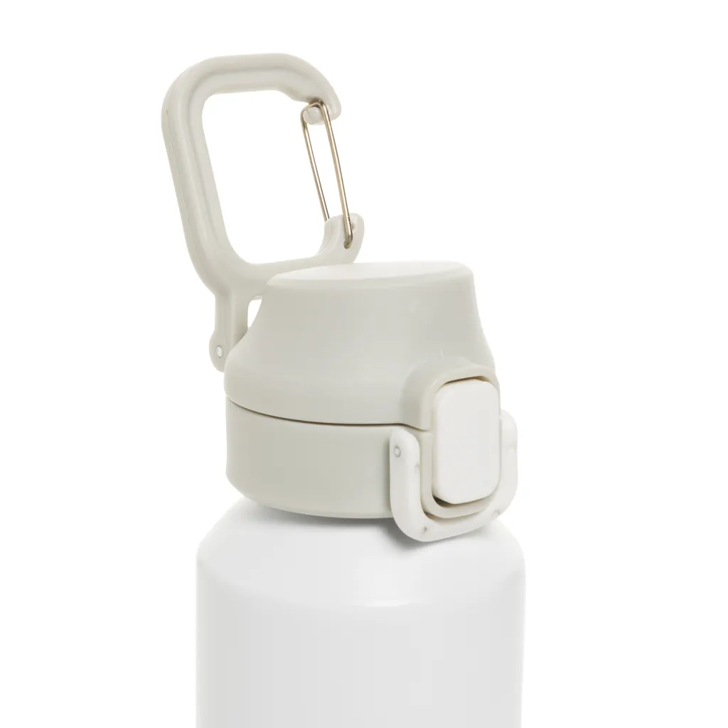 Via RCS Re-Steel Sportflasche mit Verschluss, 600ml, weiß – Bild 3