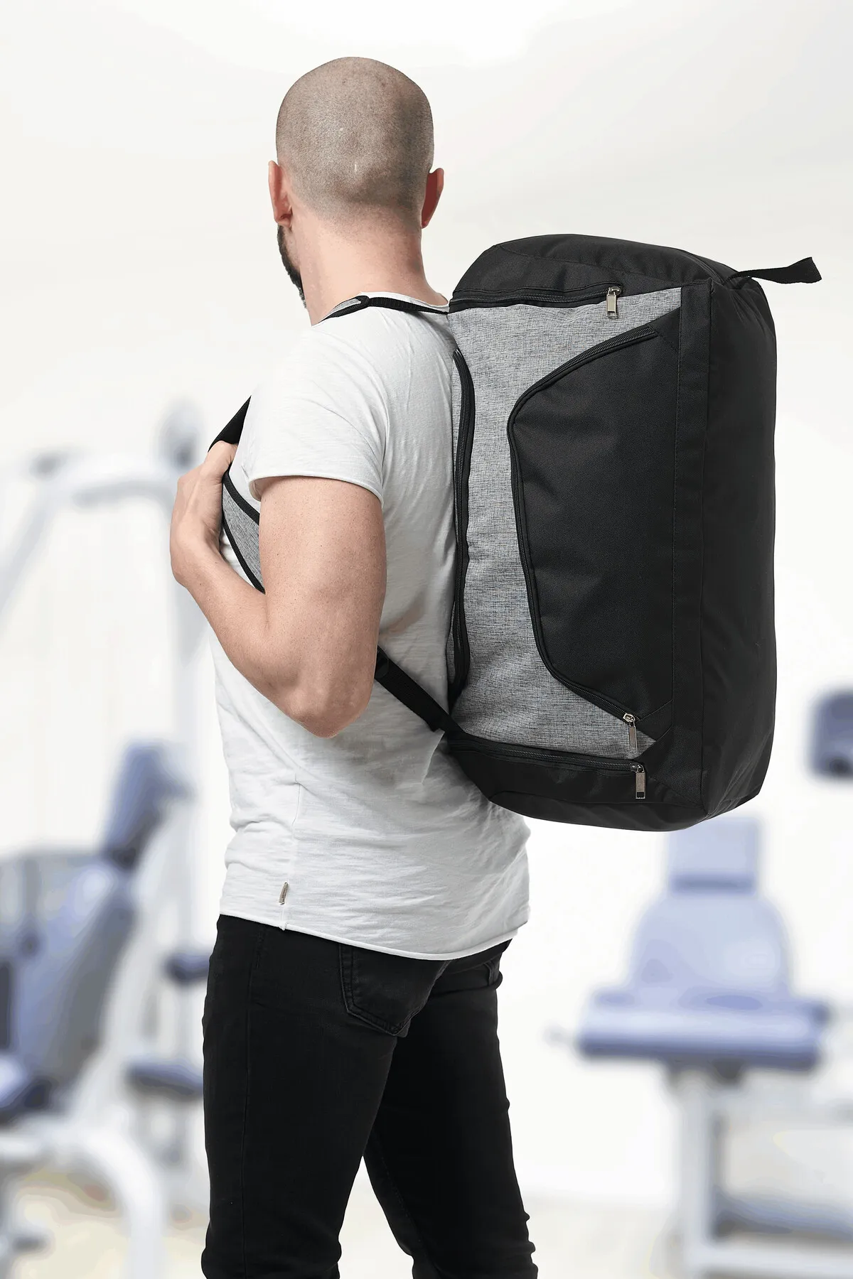 2 IN 1 - Sporttasche, grau, schwarz – Bild 11