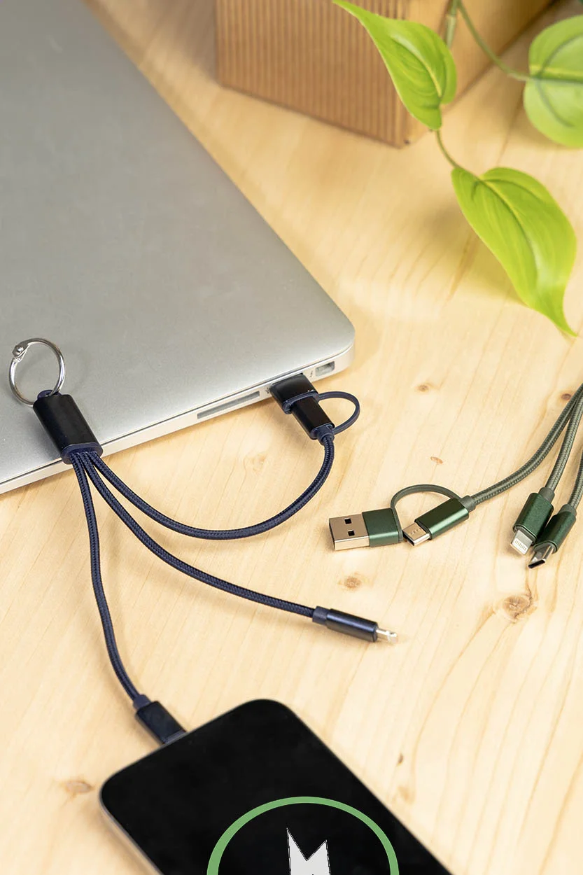 USB-Ladekabel Rafob mit Schlüsselanhänger, dunkelblau – Bild 5