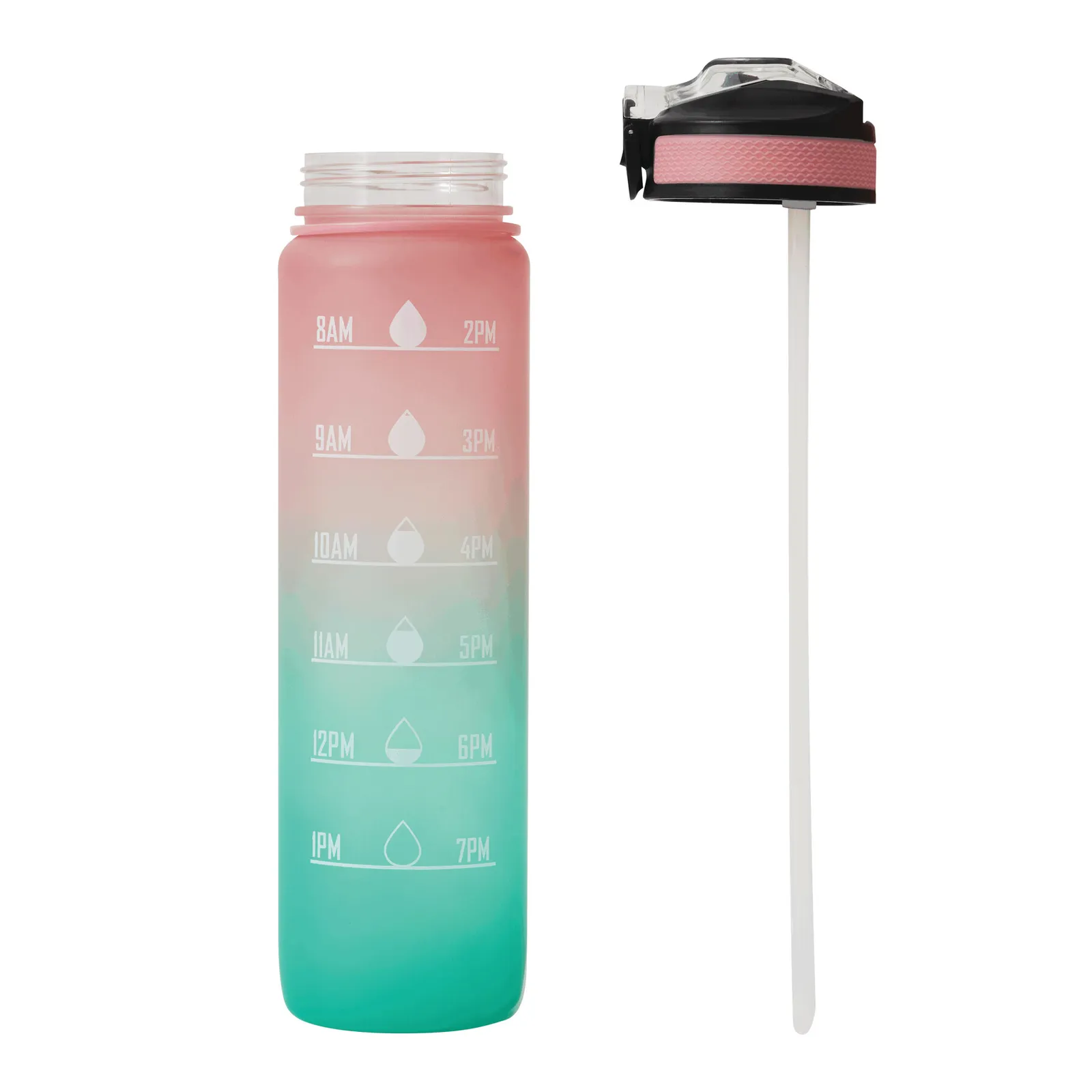 HYDRO LEVEL - Sport-Trinkflasche, pink, türkis – Bild 5