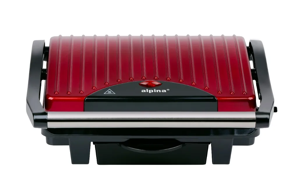 ALPINA Kontaktgrill 220-240V 1000W 27x17cm, Rot – Bild 4