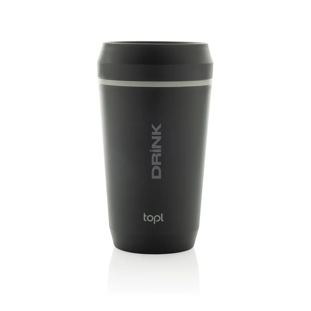 Topl-Becher aus rec. Kunststoff mit 360-Grad-Deckel 354ml, grau – Bild 5
