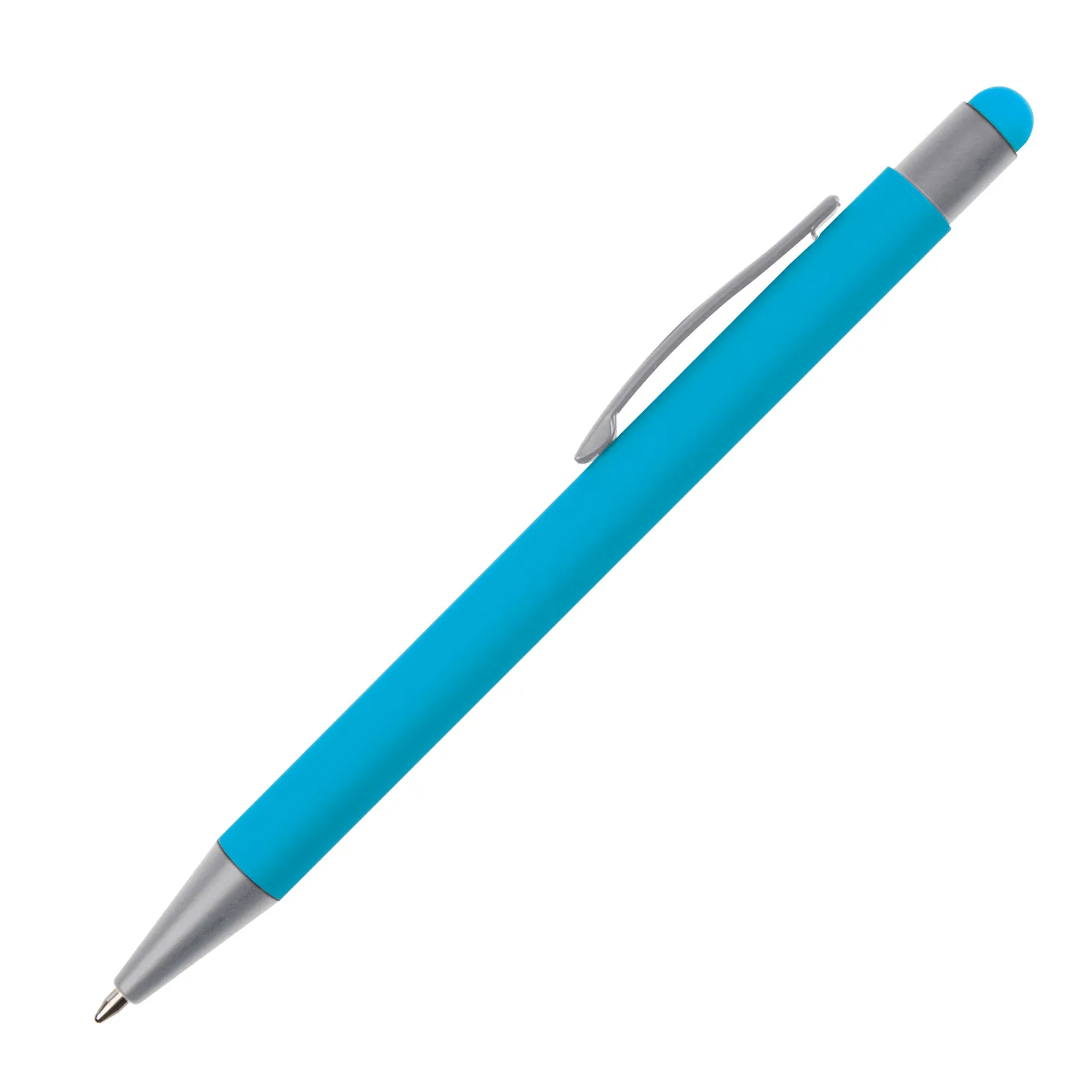 Metall Kugelschreiber mit Touch-Pen Rio, hellblau – Bild 2