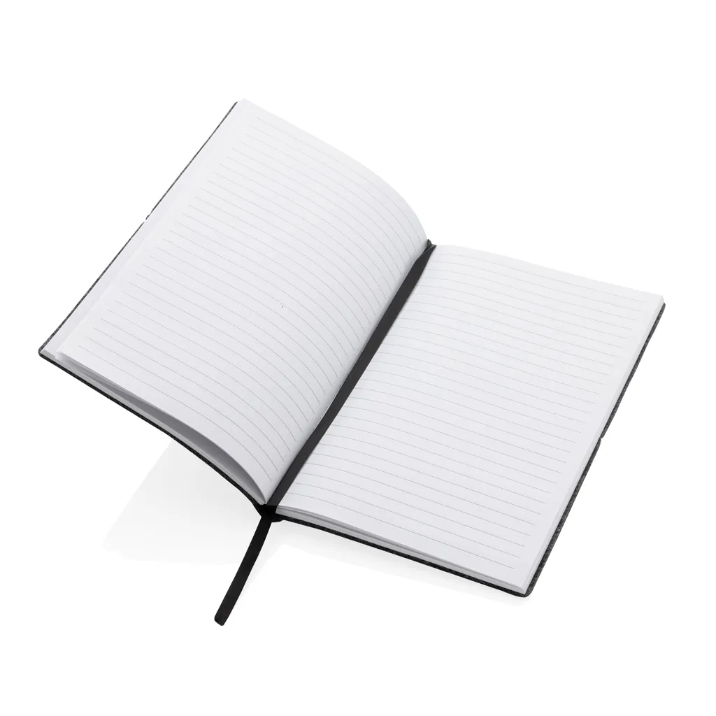 A5-Softcover-Notizbuch aus GRS zertifiert recyceltem Filz, schwarz – Bild 3