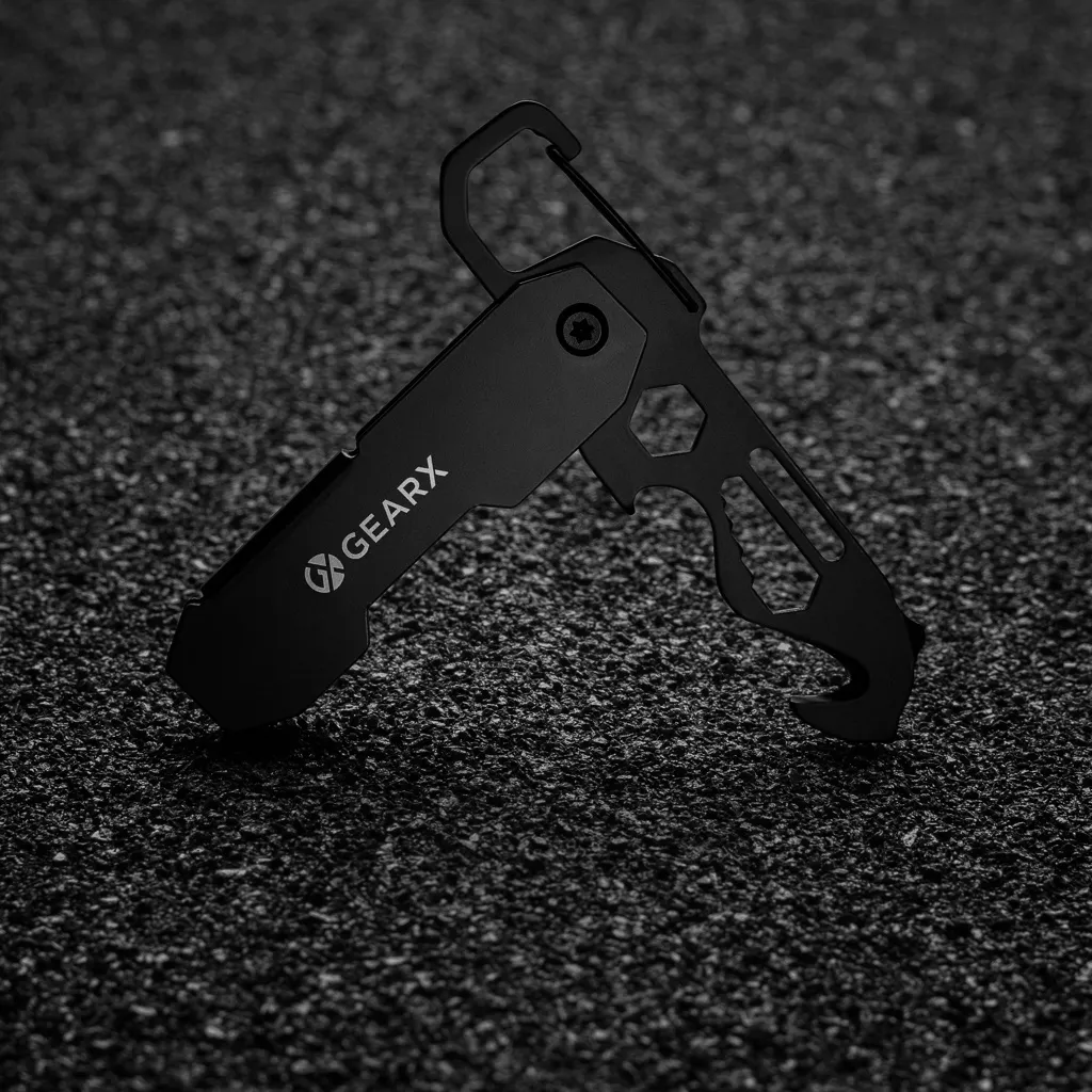 Gear X faltbares EDC-Werkzeug mit Kartonmesser & Karabiner, schwarz – Bild 9
