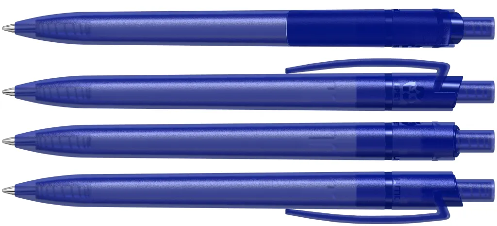 RECYCLED PET PEN STEP frozen Druckkugelschreiber blau, blau – Bild 2