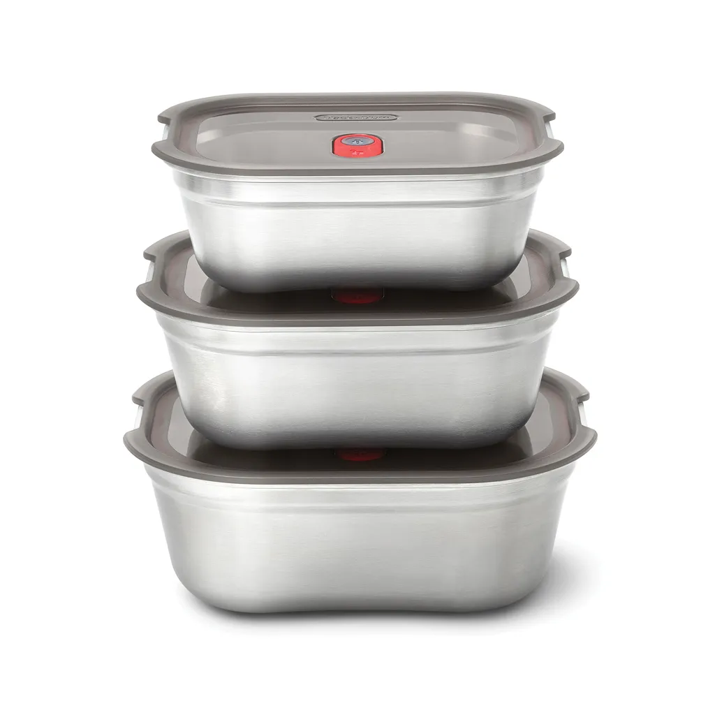 Black+Blum 3-tlg. Mealprep Box Set - klein, medium, groß, grau – Bild 2