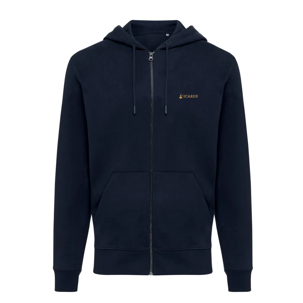 IQONIQ Abisko Zip-Kapuzenpullover aus recycelter Baumwolle, navy blau – Bild 4