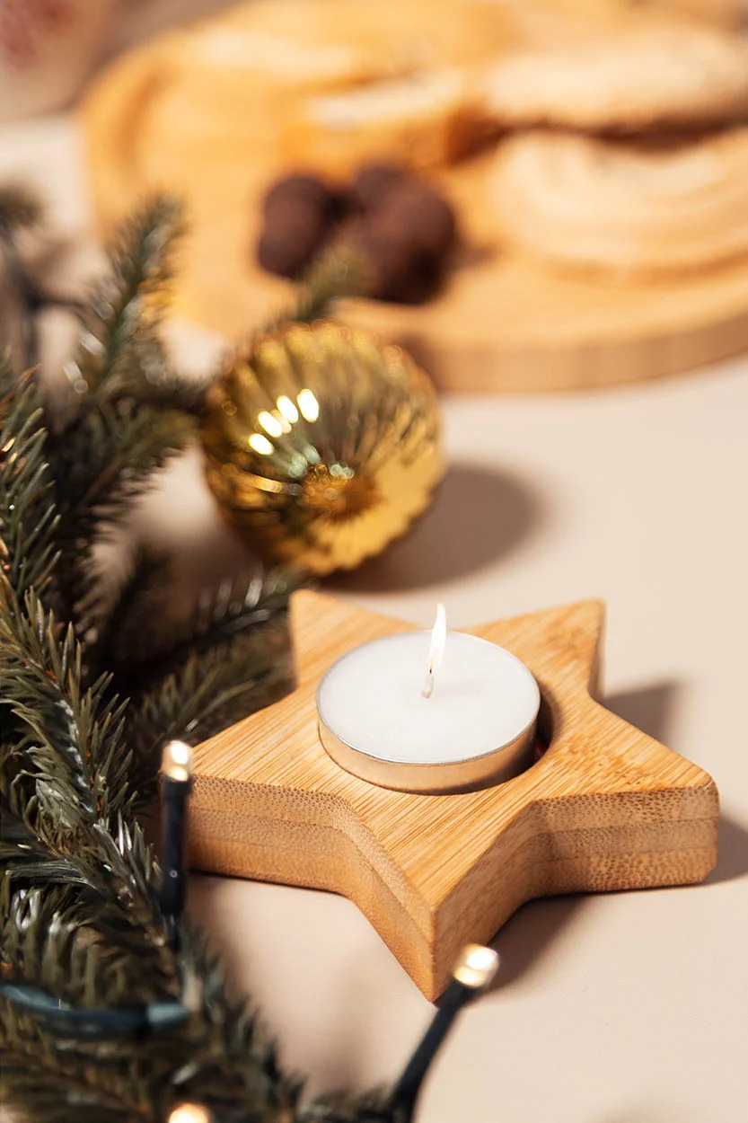 Weihnachtskerze Rognan, Stern, natur – Bild 5