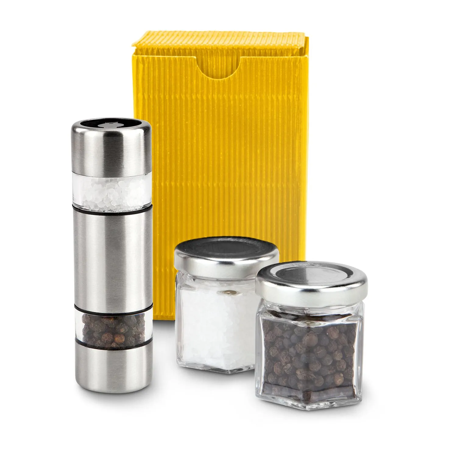 Geschenkset / Präsenteset: Salz & Pfeffer im Miniformat, gelbe Verpackung, gelb – Bild 2