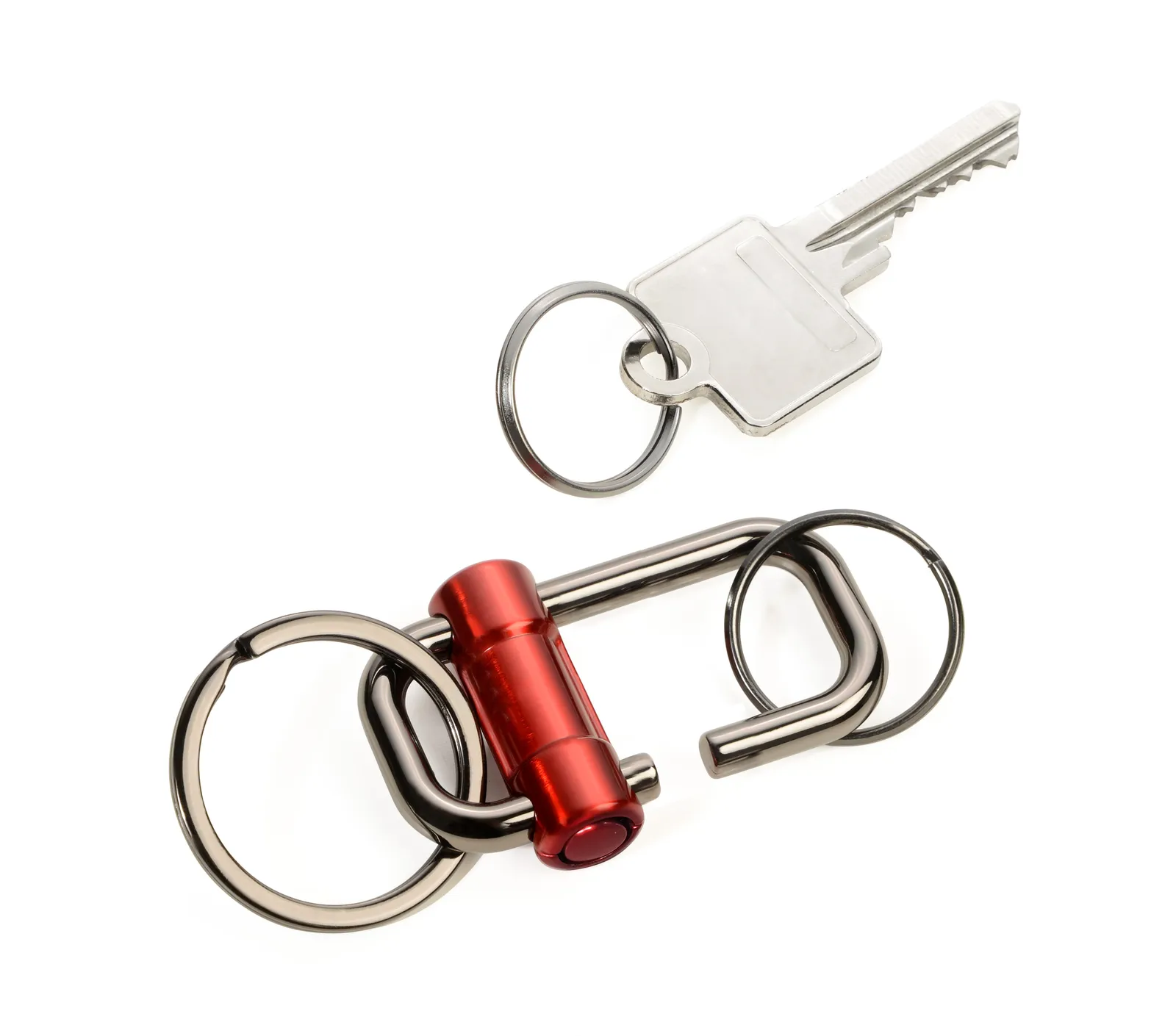 Schlüsselanhänger 2-WAY KEY gunmetal/rot, gunmetal/rot – Bild 2