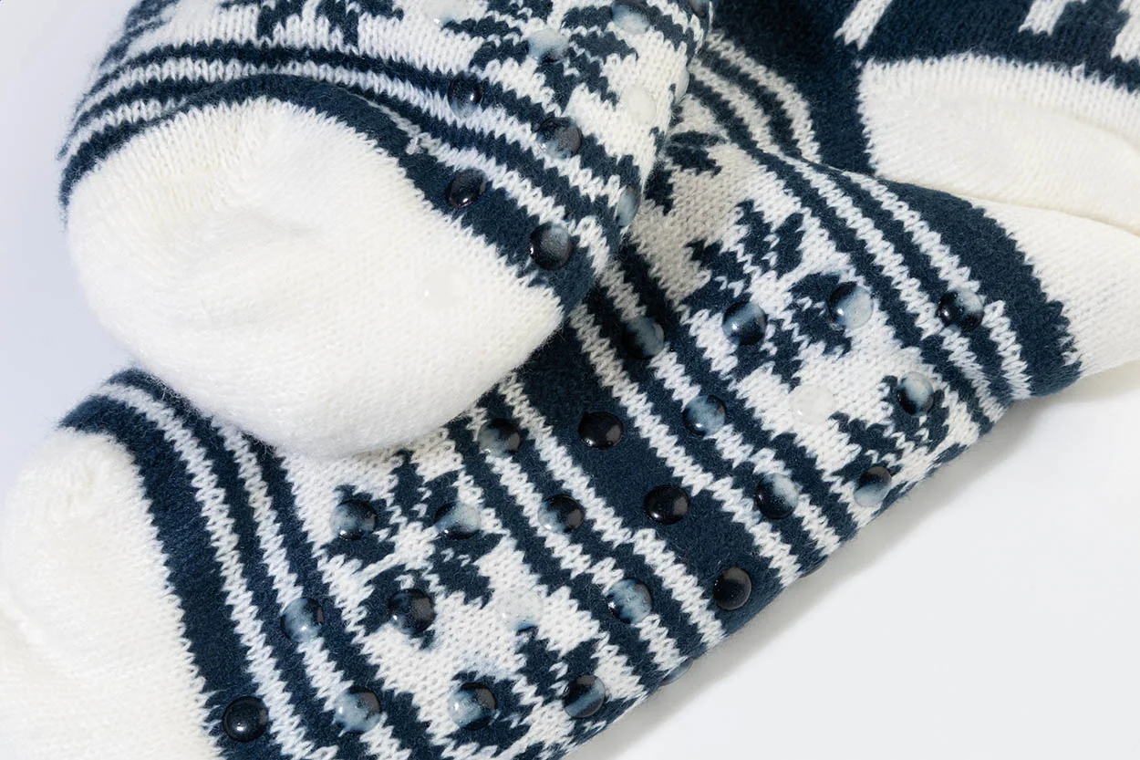 Weihnachtshausschuhsocken Norsokkar, blau – Bild 3