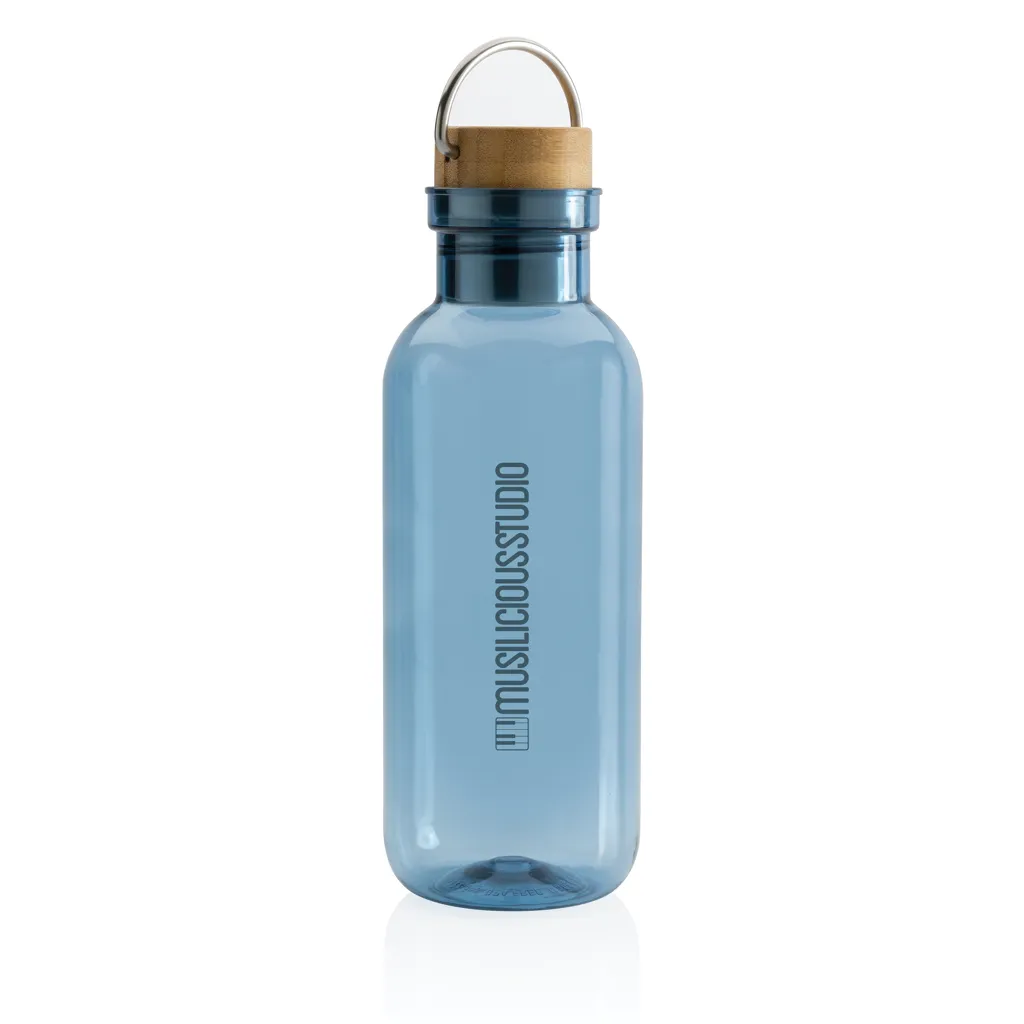 RCS rPET Flasche with Bambusdeckel und Griff, blau – Bild 6