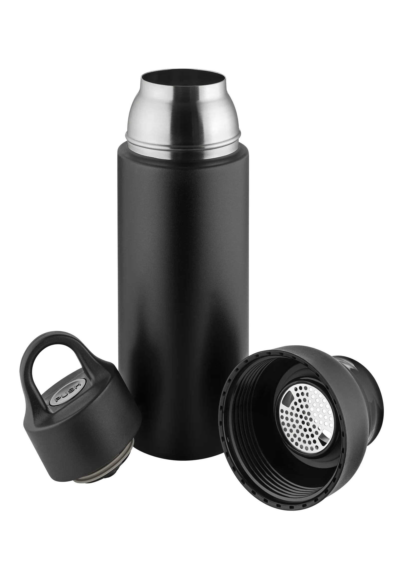 Thermoflasche "OneTouch&Go" schwarz, schwarz – Bild 3