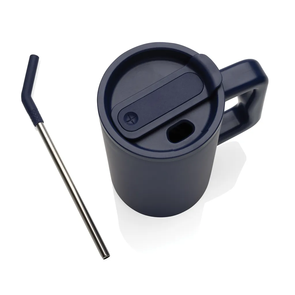 Cube Becher aus RCS recyceltem Stahl 800ml, navy blau – Bild 7