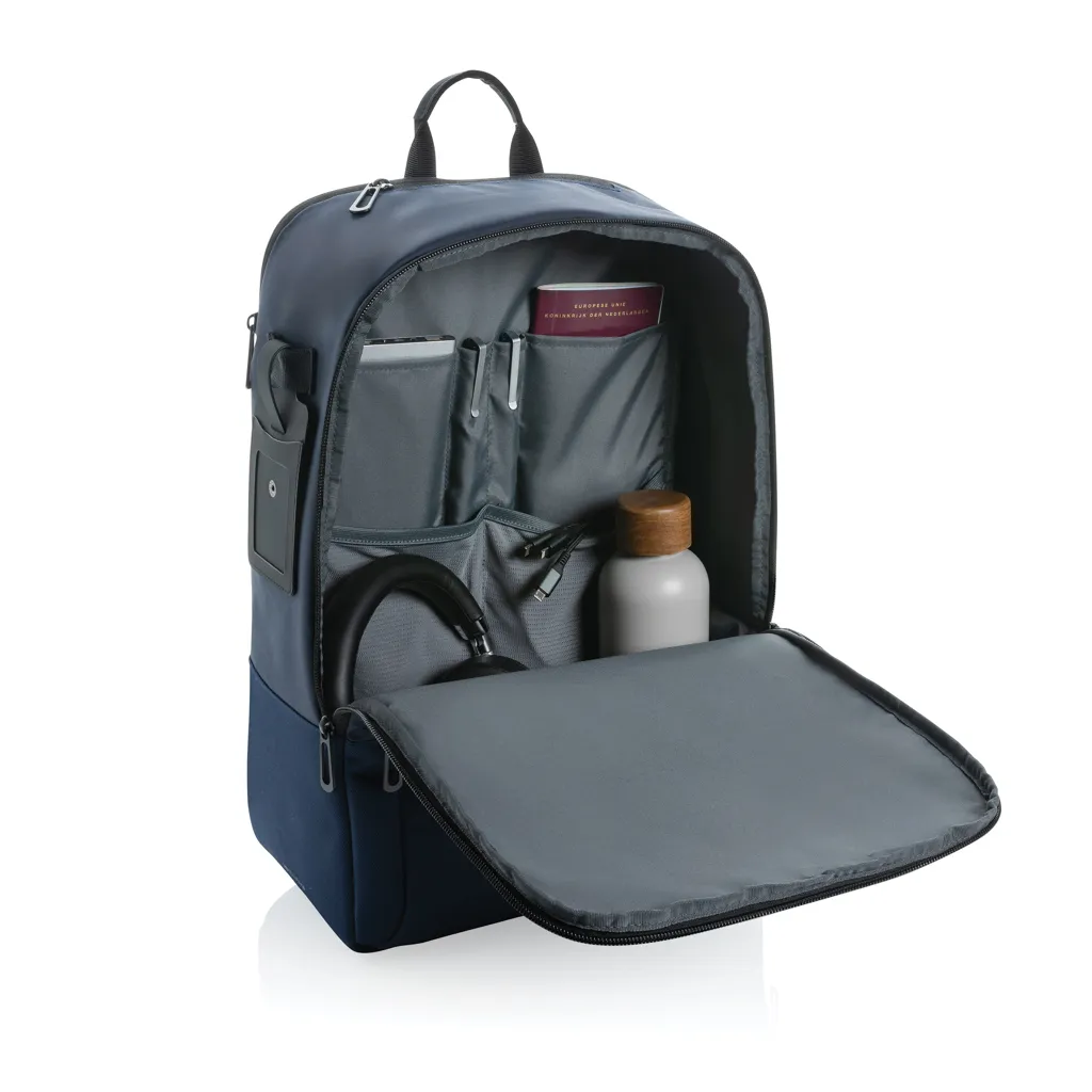 Armond AWARE™ RPET 15.6" Deluxe Laptop-Rucksack, navy blau – Bild 8