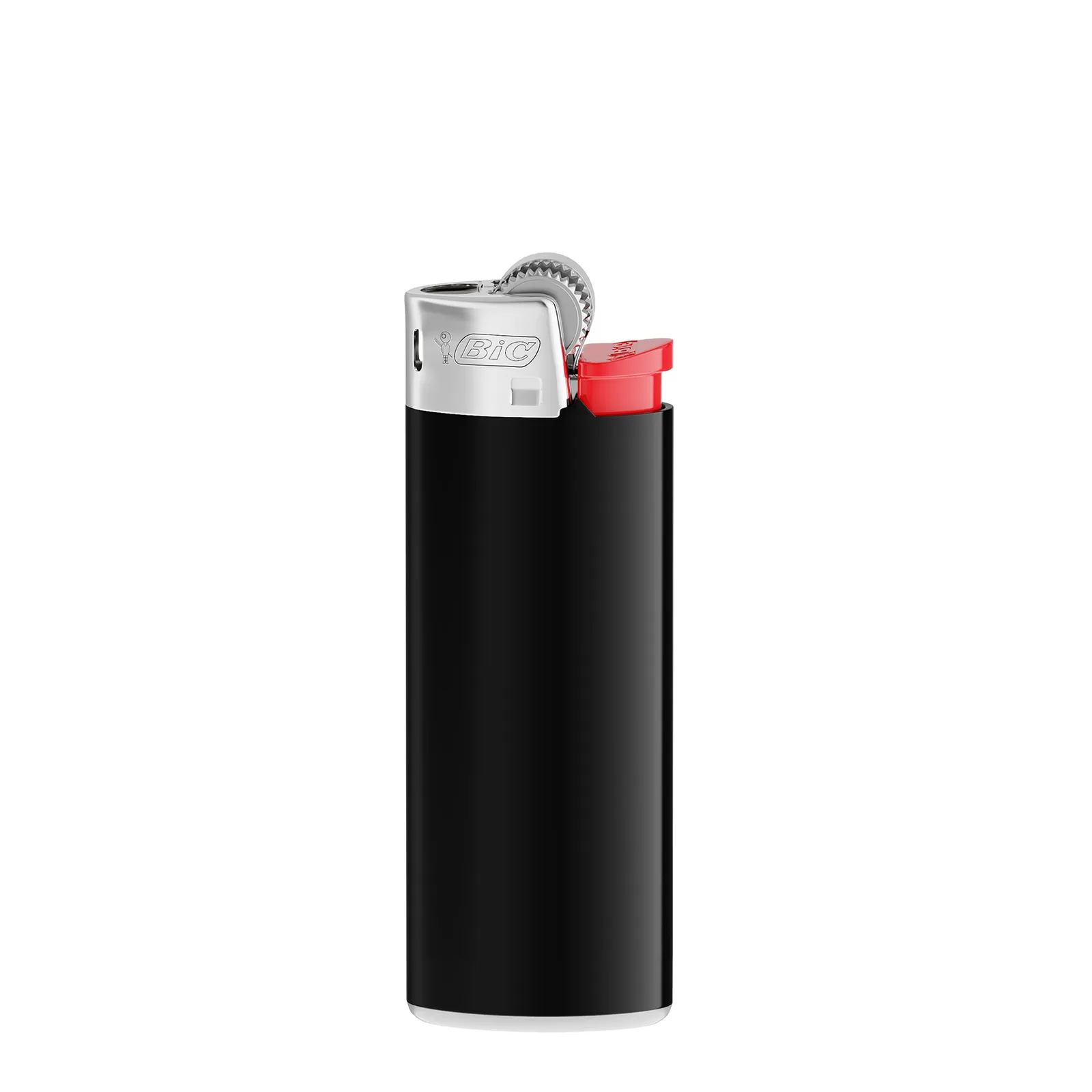 BIC® J25 Feuerzeug, Corpus Schwarz/Boden Weiss/Drücker Rot/Chromkappe