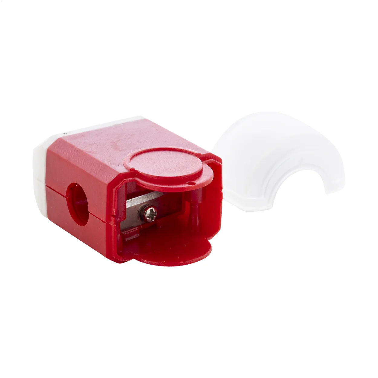 Radiergummi und Spitzer Pencix, rot, weiß – Bild 3