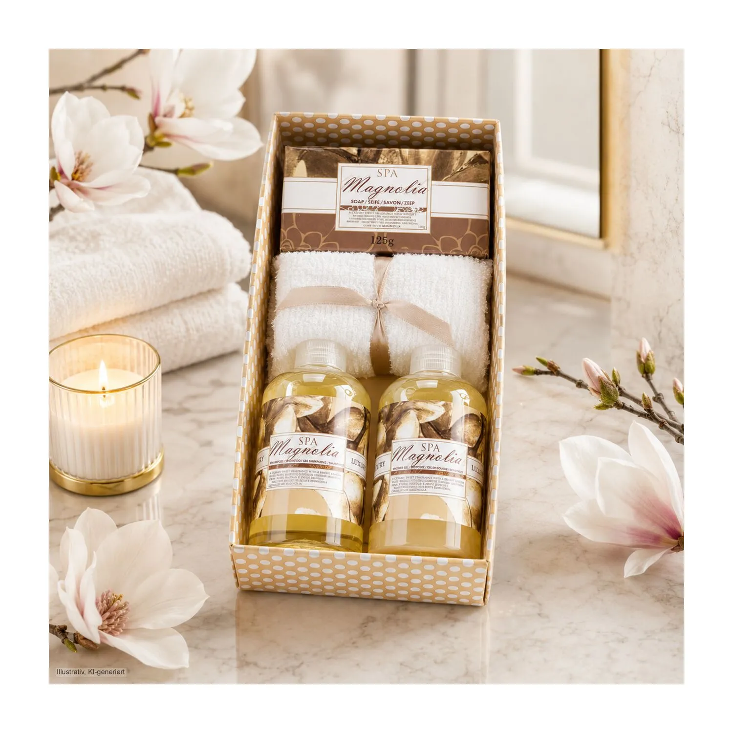 Wellness-Geschenkset: Magnolia Spa, braun – Bild 4