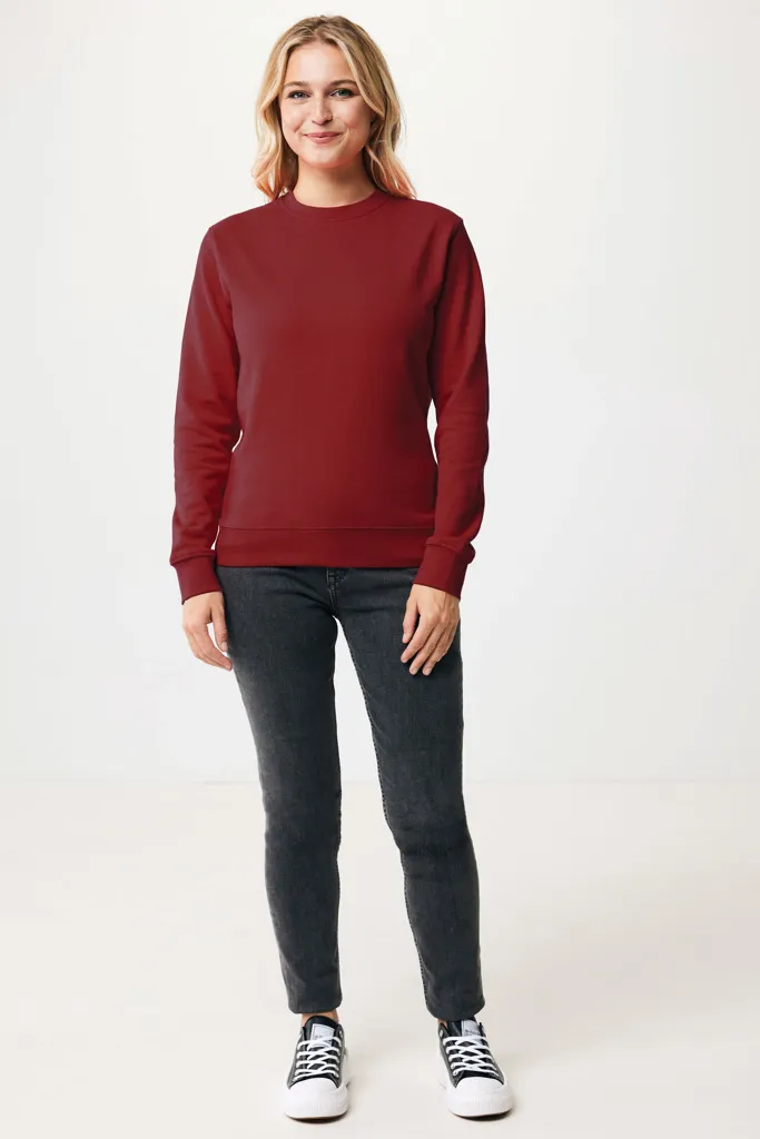 IQONIQ Zion Rundhals-Sweater aus recycelter Baumwolle, burgunderrot – Bild 6