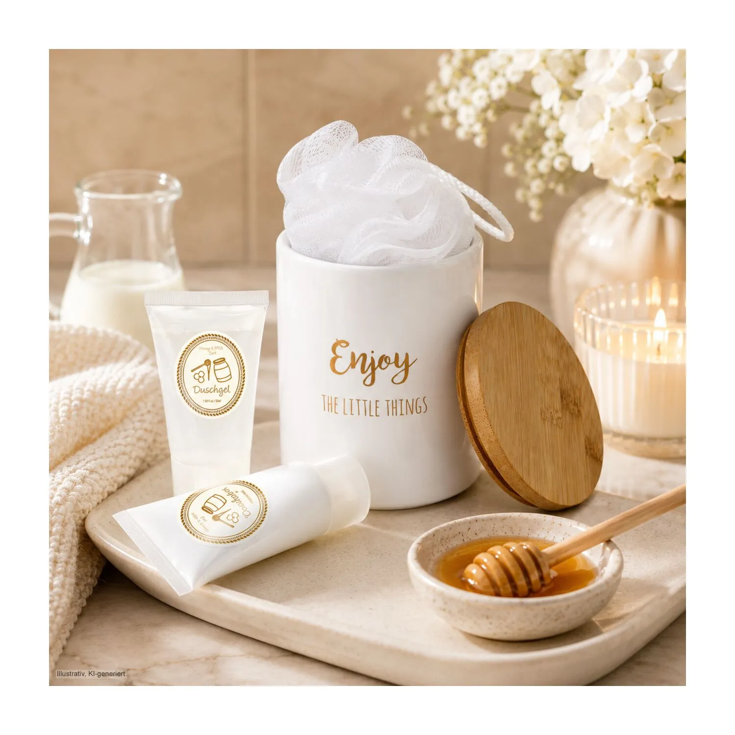 Wellness-Geschenkset: Enjoy, weiß – Bild 4
