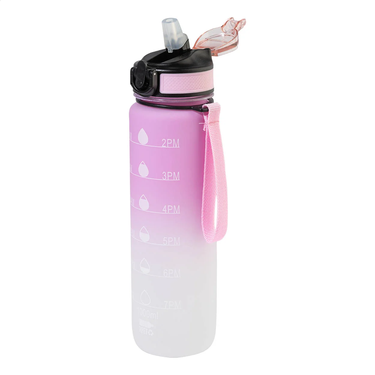 RPET Flasche mit Motivationsanzeige Sipgrade, rosa – Bild 4