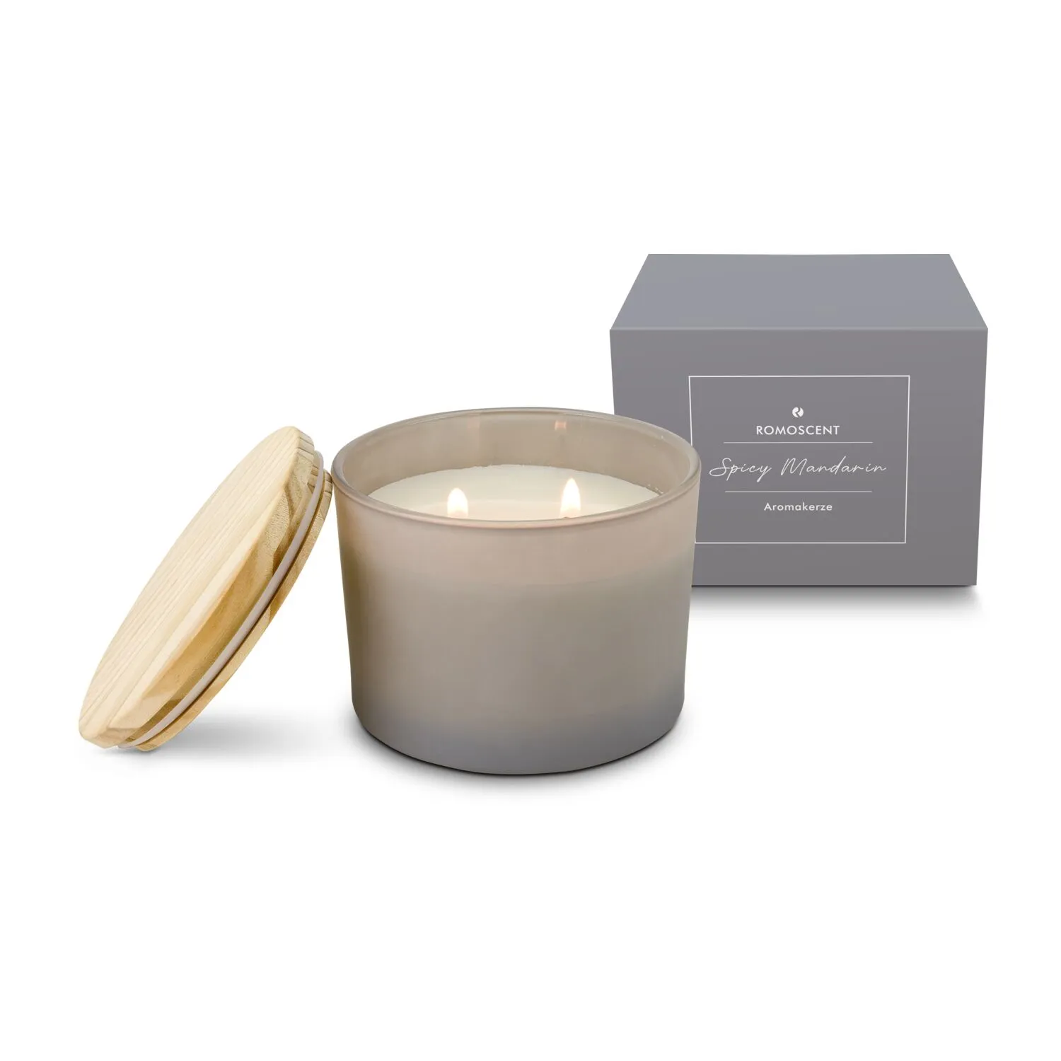 ROMOSCENT® Aromakerze Spicy Mandarin, grau – Bild 2