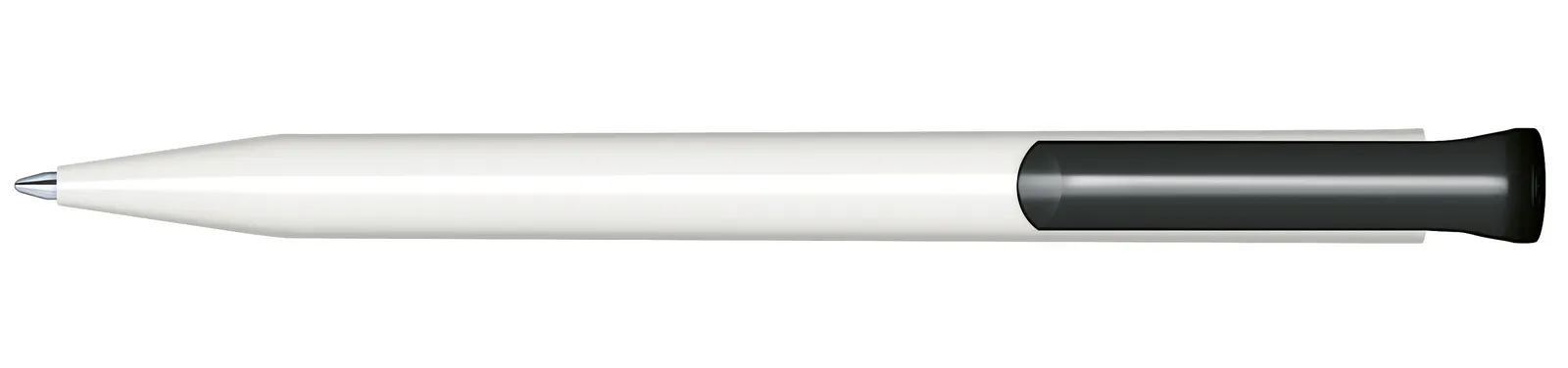 Super Hit Polished Basic Druckkugelschreiber, Weiß - Schwarz – Bild 3