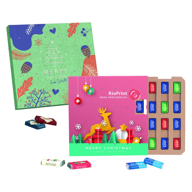 Täfelchen Adventskalender ECO, Papierblister, Lindt Schokotäfelchen – Bild 3